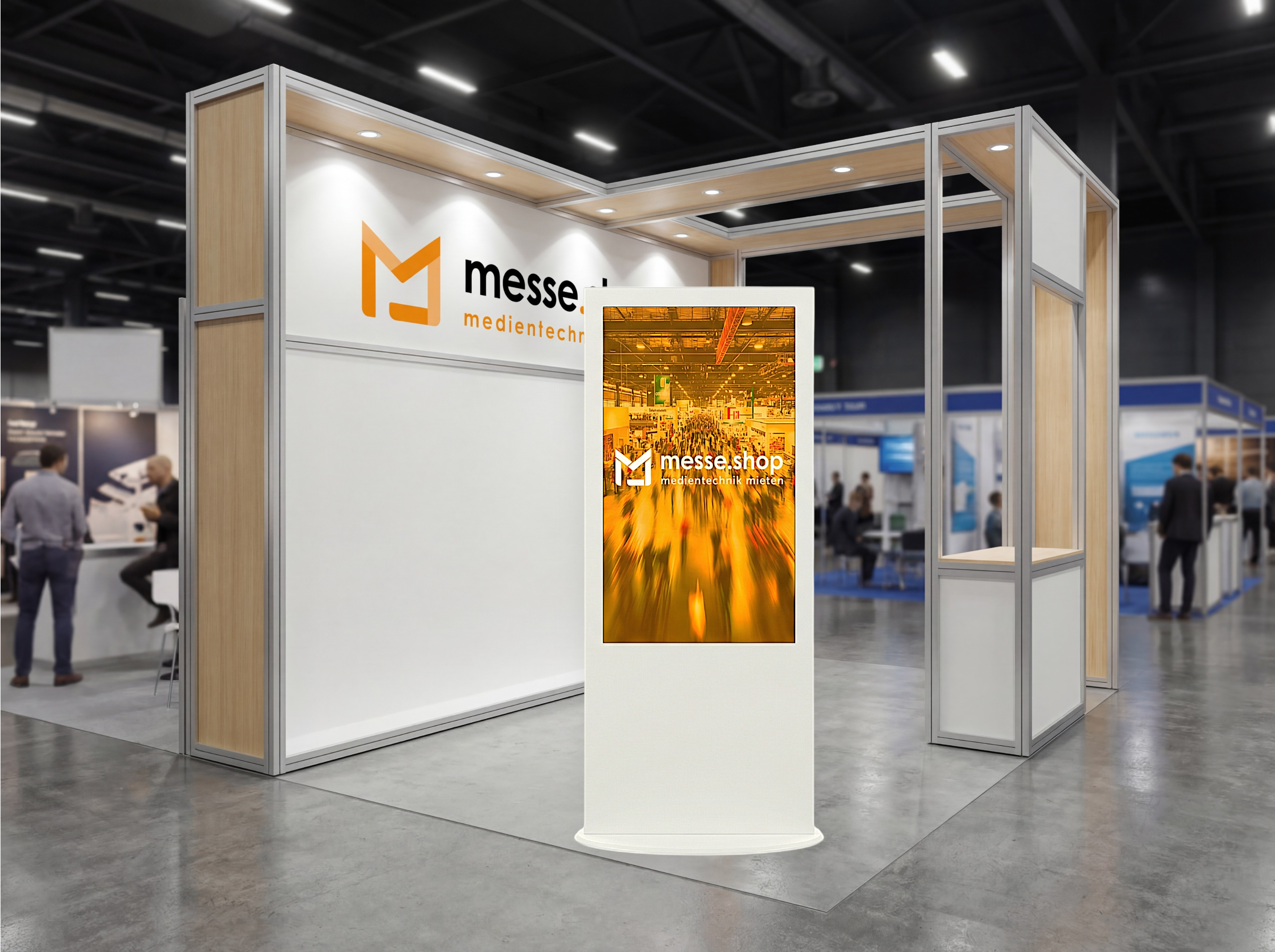 Touchscreen für interaktive Produktpräsentationen am Messestand mieten