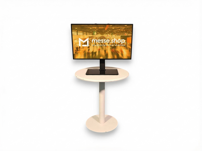 messe.shop 32-inch Full HD screen on a stand, ideal for trade shows and events.
