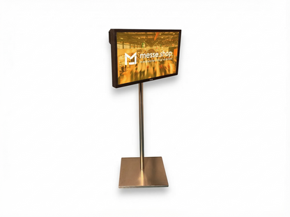 messe.shop 42-inch multitouch screen display on a stand for interactive presentations