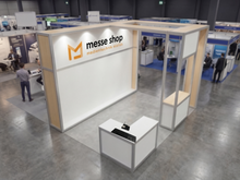 messe.shop black Dell OptiPlex Tiny PC and keyboard with German layout, ideal for events and FRUIT LOGISTICA Berlin.