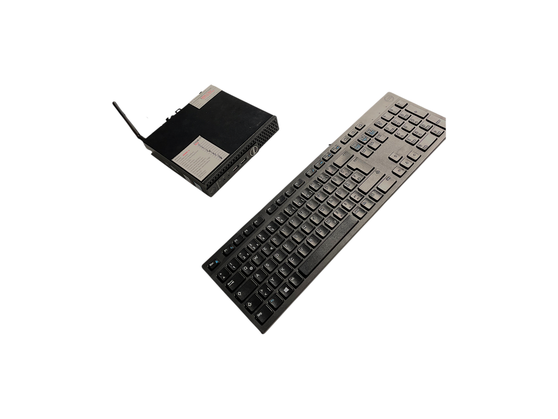 messe.shop black compact Dell Tiny PC with keyboard, ideal for events and FRUIT LOGISTICA Berlin use.